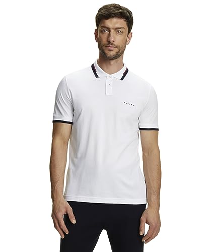 FALKE Herren Polohemd Basic Polo Shirt Colour Edge M Pl Baumwolle weich hautfreundlich bequem sehr leicht 1 Stück, Weiß White 2000, XXL von FALKE