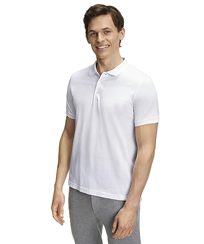 FALKE Herren Polohemd Basic Polo Shirt Piqué M Pl Baumwolle weich hautfreundlich bequem sehr leicht 1 Stück, Weiß White 2000, S von FALKE