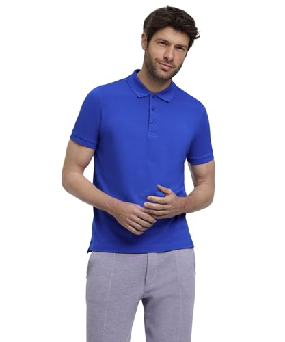 FALKE Herren Polohemd Basic Polo Shirt Piqué M Pl Baumwolle weich hautfreundlich bequem sehr leicht 1 Stück, Blau Very Blue 6798, XL von FALKE
