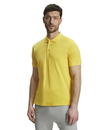 FALKE Herren Polohemd Basic Polo Shirt Piqué M Pl Baumwolle weich hautfreundlich bequem sehr leicht 1 Stück, Gelb Bright Sun 1031, L von FALKE