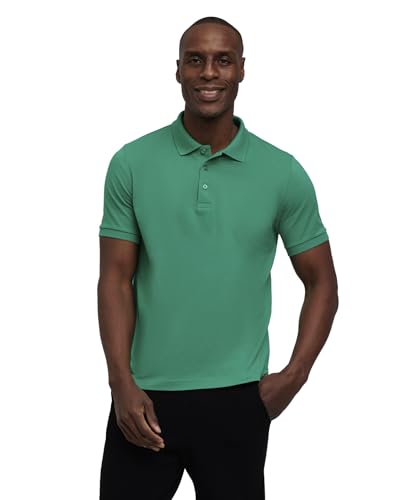 FALKE Herren Polohemd Basic Polo Shirt Piqué M Pl Baumwolle weich hautfreundlich bequem sehr leicht 1 Stück, Grün Emerald 7981, L von FALKE