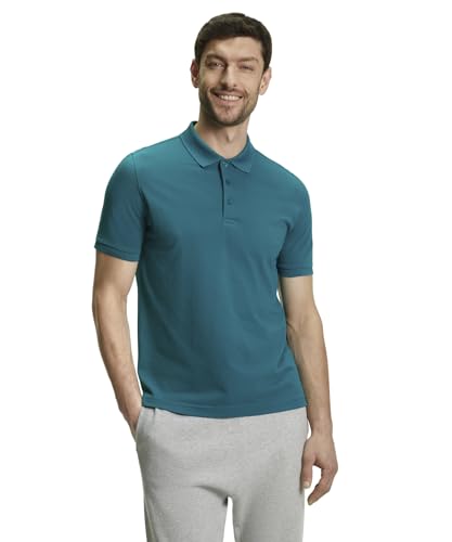 FALKE Herren Polohemd Basic Polo Shirt Piqué M Pl Baumwolle weich hautfreundlich bequem sehr leicht 1 Stück, Grün Petrol 7303, L von FALKE