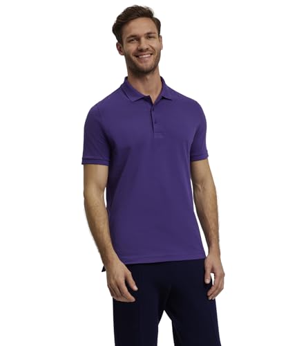 FALKE Herren Polohemd Basic Polo Shirt Piqué M Pl Baumwolle weich hautfreundlich bequem sehr leicht 1 Stück, Lila Grape 8146, XXL von FALKE