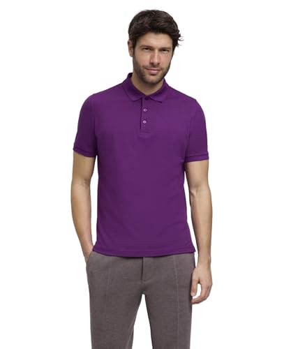 FALKE Herren Polohemd Basic Polo Shirt Piqué M Pl Baumwolle weich hautfreundlich bequem sehr leicht 1 Stück, Lila Ultraviolet 8295, L von FALKE