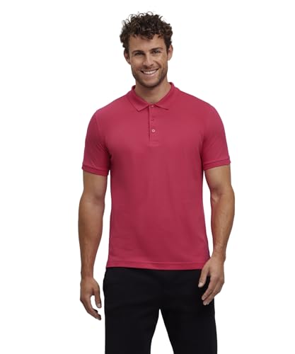 FALKE Herren Polohemd Basic Polo Shirt Piqué M Pl Baumwolle weich hautfreundlich bequem sehr leicht 1 Stück, Rosa Pink 8453, L von FALKE