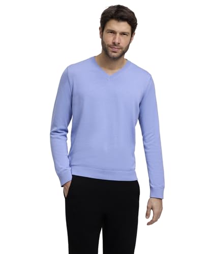 FALKE Herren Pullover Basic Apparel V-Neck M Pu Baumwolle elegant klassisch für Business und Freizeit mit V-Ausschnitt 1 Stück, Blau Bleue 6543, XL von FALKE
