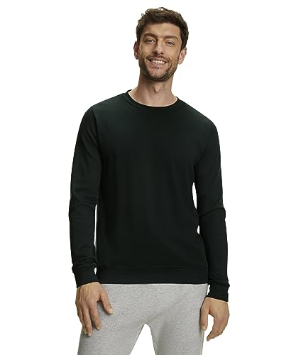 FALKE Herren Pullover Basic Crew Neck Cotton M L/s Sh Baumwolle elegant klassisch Business Freizeit mit Rundhalsausschnitt 1 Stück, Grün Thyme 7454, 3XL von FALKE