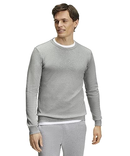 FALKE Herren Pullover Basic Crew Neck Cotton M L/s Sh Baumwolle elegant klassisch Business Freizeit mit Rundhalsausschnitt 1 Stück, Grau Light Grey 3400, XXL von FALKE