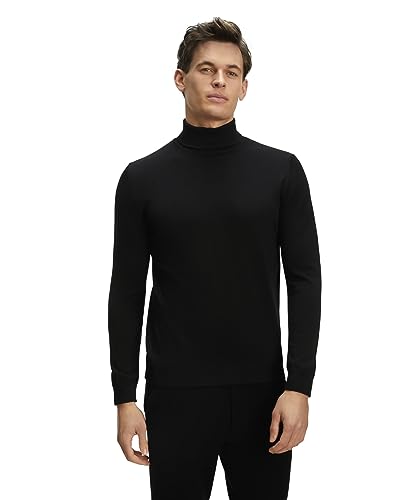 FALKE Herren Pullover Basic Roll Neck M Pu Wolle elegant klassisch für Business und Freizeit mit Rollkragen 1 Stück, Schwarz Black 3000, 3XL von FALKE