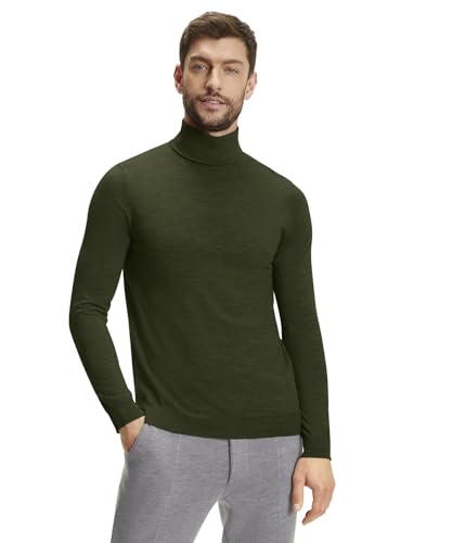 FALKE Herren Pullover Basic Roll Neck Rollkragen M PU Wolle weich hautfreundlich 1 Stück, Grün (Olive 7750), M von FALKE