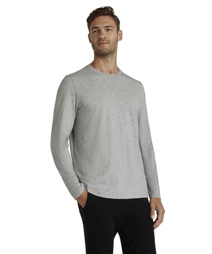 FALKE Herren Pullover Basic T-Shirt Longsleeve M L/s Sh Baumwolle weich Langarm bequem sehr leicht 1 Stück, Grau Light Grey 3400, M von FALKE