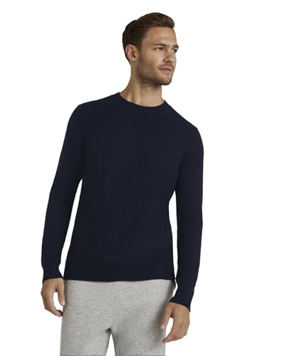 FALKE Herren Pullover Luxury Classic Crew Neck M Pu Kaschmir hochwertig elegant Rundhalsausschnitt für Business und Freizeit 1 Stück, Blau Space Blue 6116, XL von FALKE
