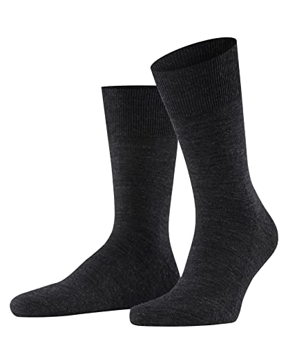 FALKE Herren Socken Airport Plus M SO Wolle Baumwolle einfarbig 1 Paar, Grau (Anthracite Melange 3080), 41-42 von FALKE