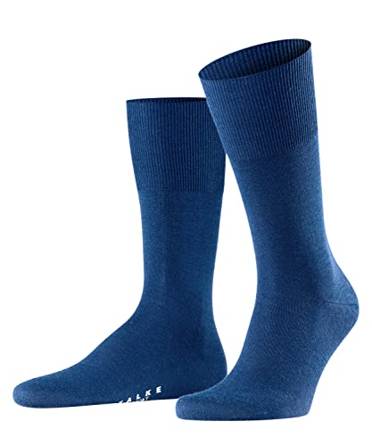 FALKE Herren Socken Airport M SO Wolle Baumwolle einfarbig 1 Paar, Blau (Royal Blue 6000), 43-44 von FALKE