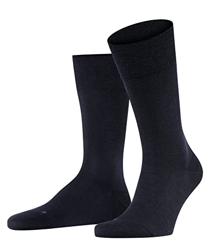 FALKE Herren Socken Sensitive Berlin, Wolle Baumwolle, 1 Paar, Blau (Dark Navy 6370), 47-50 von FALKE