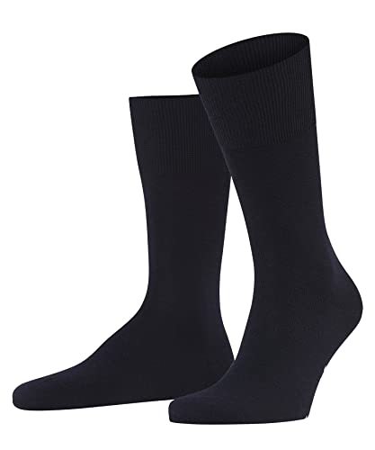 FALKE Herren Socken Airport M SO Wolle Baumwolle einfarbig 1 Paar, Blau (Dark Navy 6370), 41-42 von FALKE