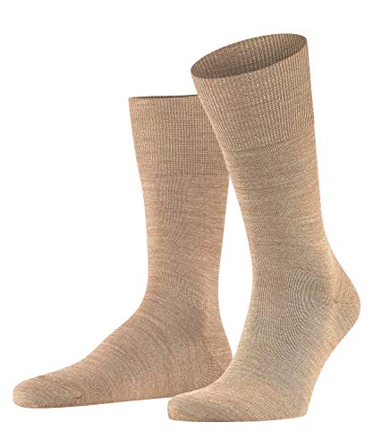 FALKE Herren Socken Airport M SO Wolle Baumwolle einfarbig 1 Paar, Braun (Nutmeg Melange 5410), 47-48 von FALKE