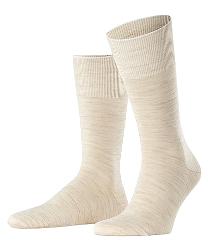 FALKE Herren Socken Airport M SO Wolle Baumwolle einfarbig 1 Paar, Beige (Beige Melange 4043), 45-46 von FALKE