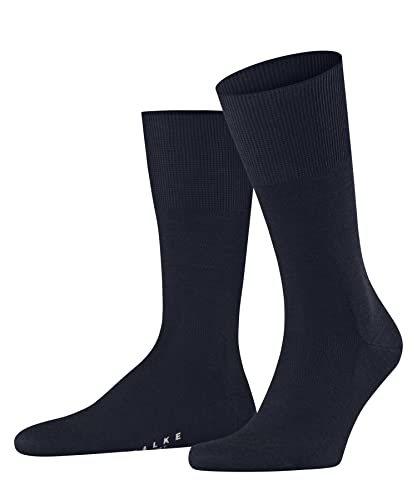 FALKE Herren Socken Airport M So Wolle Baumwolle einfarbig 1 Paar, Blau Space Blue 6116, 41-42 von FALKE