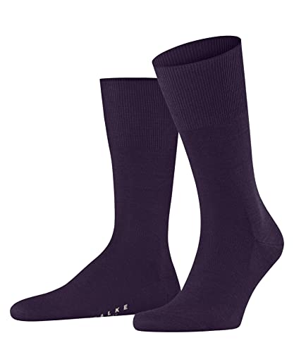 FALKE Herren Socken Airport M SO Wolle Baumwolle einfarbig 1 Paar, Blau (Wine Berry 8860), 39-40 von FALKE