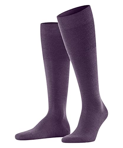 FALKE Herren Kniestrümpfe Airport M KH Wolle Baumwolle lang einfarbig 1 Paar, Blau (Wine Berry 8860), 43-44 von FALKE