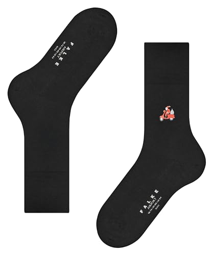 FALKE Herren Socken Airport Driving Santa Schurwolle Baumwolle gemustert 1 Paar, Schwarz (Black 3000), 39-40 von FALKE