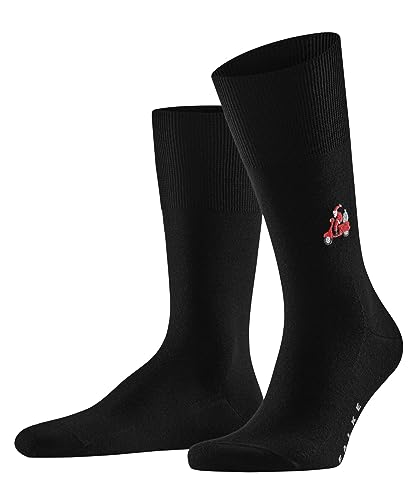 FALKE Herren Socken Airport Driving Santa Schurwolle Baumwolle gemustert 1 Paar, Schwarz (Black 3000), 39-40 von FALKE