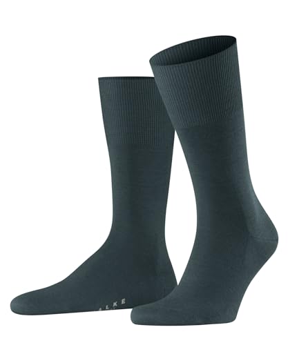 FALKE Herren Socken Airport M SO Wolle Baumwolle einfarbig 1 Paar, Grün (Mulberry 7448), 43-44 von FALKE