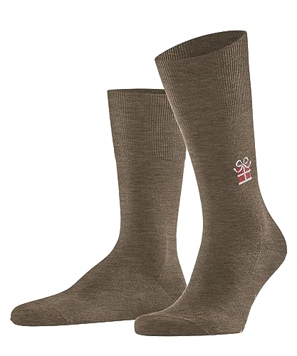 FALKE Herren Socken Airport Sweet Gift Schurwolle Baumwolle gemustert 1 Paar, Braun (Nutmeg Melange 5410), 43-44 von FALKE