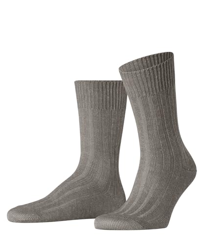 FALKE Herren Socken Bay Ribs M So Baumwolle Leinen einfarbig 1 Paar, Beige Milkshake 5024, 41-42 von FALKE