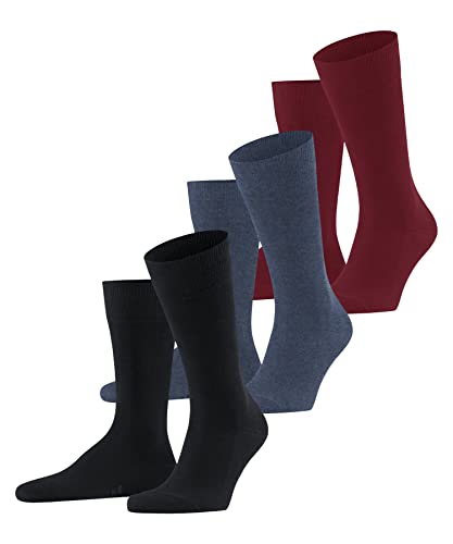 FALKE Herren Socken Family 3-Pack M SO nachhaltige biologische Baumwolle einfarbig 3 Paar, Mehrfarbig (Sortiment 0020) neu - umweltfreundlich, 43-46 von FALKE