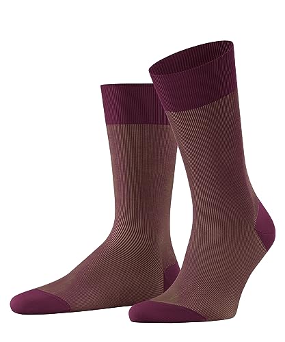 FALKE Herren Socken Fine Shadow Baumwolle gemustert 1 Paar, Rot (Red Plum 8236), 41-42 von FALKE