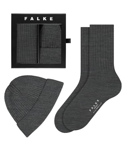FALKE Herren Socken Gift Set M So Wolle einfarbig 1 Paar, Grau Dark Grey 3070, 39-42 von FALKE