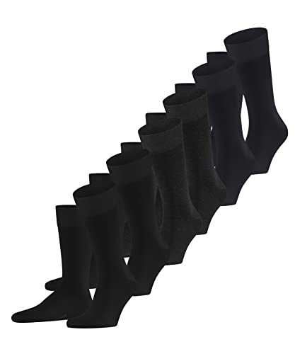 FALKE Herren Socken Happy Multipack M So Baumwolle einfarbig 6 Paar, Schwarz Black 0010, 47-50 von FALKE