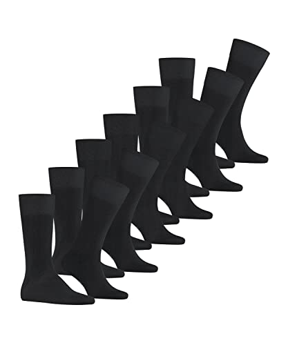 FALKE Herren Socken Happy 6-Pack M SO Baumwolle einfarbig 6 Paar, Schwarz (Black 3000), 43-46 von FALKE