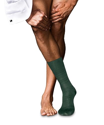 FALKE Herren Socken Highshine Seide Baumwolle gemustert 1 Paar, Grün (Hunter Green 7441), 41-42 von FALKE