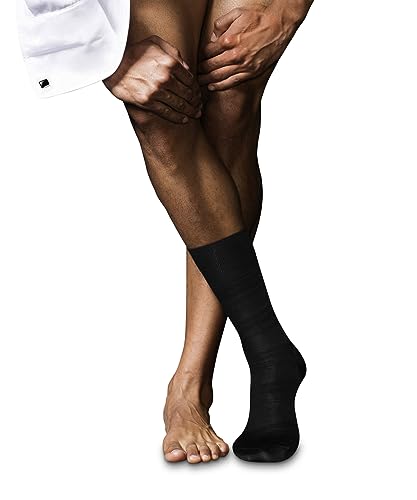FALKE Herren Socken Highshine M So Seide Baumwolle gemustert 1 Paar, Schwarz Black 3000, 43-44 von FALKE