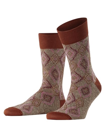 FALKE Herren Socken Ikat Spell M SO Baumwolle Leinen gemustert 1 Paar, Braun (Clay 5029), 43-44 von FALKE