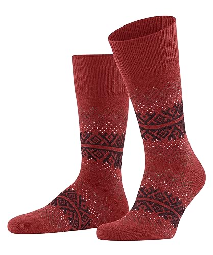 FALKE Herren Socken Inverness Wolle Kaschmir gemustert 1 Paar, Rot (Red 8784), 39-42 von FALKE