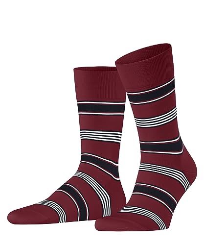 FALKE Herren Socken Marina Stripe Biologische Baumwolle gemustert 1 Paar, Rot (Scarlet 8228), 43-44 von FALKE