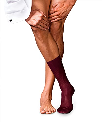 FALKE Herren Socken No. 10 M SO Pure Fil d´Écosse Baumwolle einfarbig 1 Paar, Rot (Barolo 8596), 43-44 von FALKE