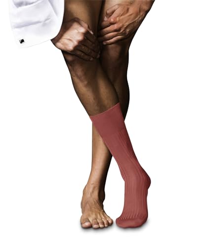 FALKE Herren Socken No. 10 M SO Pure Fil d´Écosse Baumwolle einfarbig 1 Paar, Rot (Lobster 8862), 43-44 von FALKE