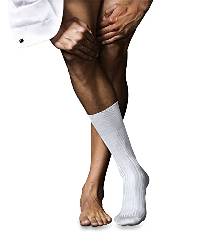 FALKE Herren Socken No. 10 M SO Pure Fil d´Écosse Baumwolle einfarbig 1 Paar, Weiß (White 2000), 45-46 von FALKE