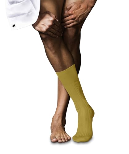 FALKE Herren Socken No. 10 M So Pure Fil d´Écosse Baumwolle einfarbig 1 Paar, Gelb Nugget 1222, 39-40 von FALKE