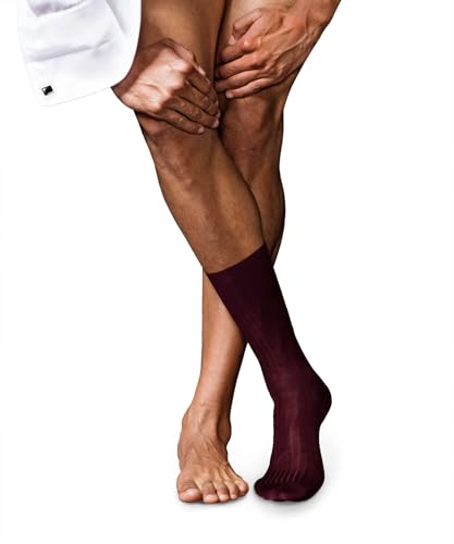 FALKE Herren Socken No. 10 M So Pure Fil d´Écosse Baumwolle einfarbig 1 Paar, Rot Barolo 8596, 41-42 von FALKE