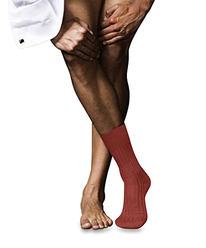 FALKE Herren Socken No. 13, Feinste Piuma Baumwolle, 1 Paar, Rot (Orange 8655), 39-40 von FALKE