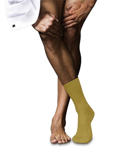 FALKE Herren Socken No. 13 M So feinste Piuma Baumwolle einfarbig 1 Paar, Gelb Nugget 1222, 41-42 von FALKE