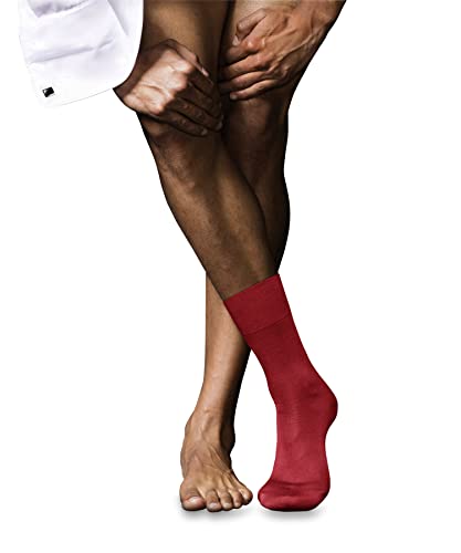 FALKE Herren Socken No. 6 M So Wolle Seide einfarbig 1 Paar, Rot Cardinal 8156, 39-40 von FALKE