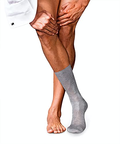 FALKE Herren Socken No. 9 M So Pure Fil d´Écosse Baumwolle einfarbig 1 Paar, Grau Light Grey Melange 3390, 43-44 von FALKE