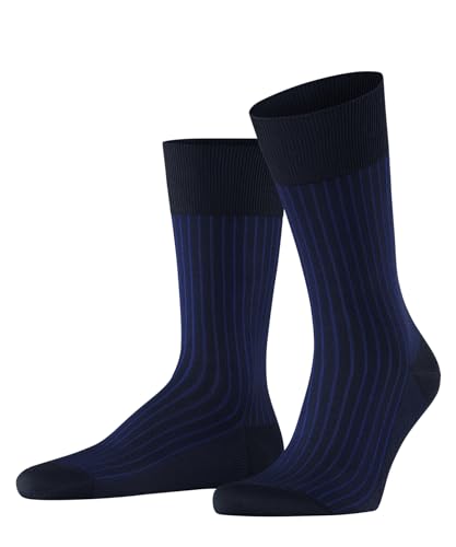 FALKE Herren Socken Oxford Stripe M SO Baumwolle gemustert 1 Paar, Blau (Space Blue 6116), 45-46 von FALKE